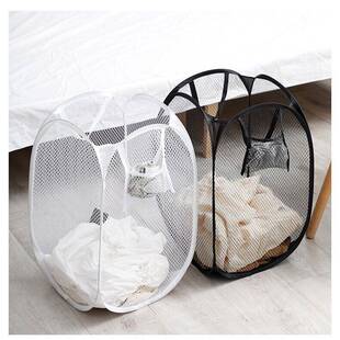 dirty clothes storage basket foldable mesh laundry basket