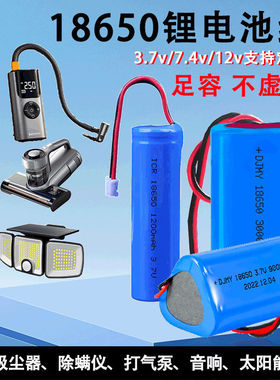 吸尘器18650锂电池3.7v大功率LED灯汽车充气泵除螨仪大容量可充电