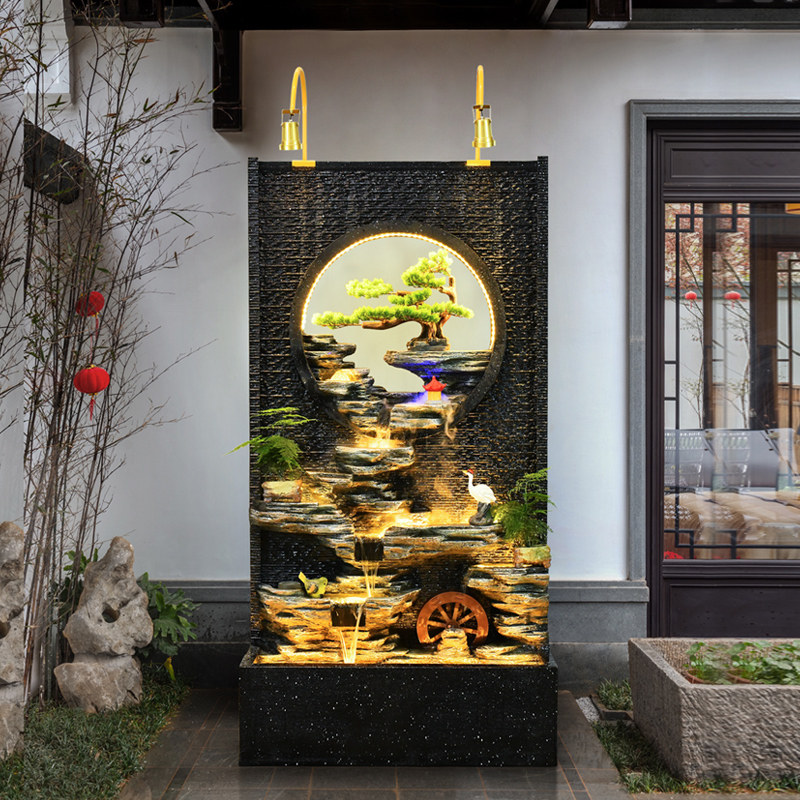 造景假山流水喷泉公司形象墙鱼池景观装饰水幕墙屏风招财落地摆件,家居饰品,装饰摆件,淘宝优惠券,粉丝福利购,淘宝优惠卷