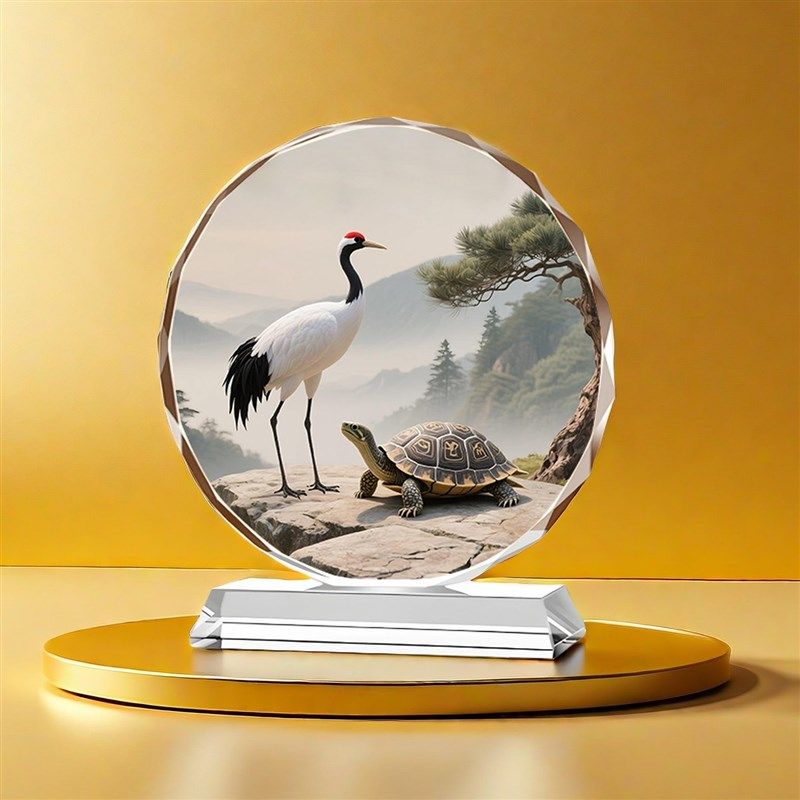 龟鹤延年水晶摆饰中式送爷爷奶奶长辈生日祝寿礼品摆台龟鹤延年,家居饰品,桌面摆件,淘宝优惠券,粉丝福利购,淘宝优惠卷