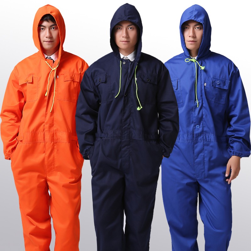 长袖连体工作服男汽修劳保服带帽防尘工厂K车间工装搬运工程服包
