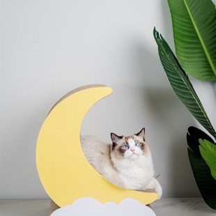 月亮型猫抓板磨爪器大号瓦楞纸猫窝猫磨爪猫咪玩具立式猫爬架逗猫