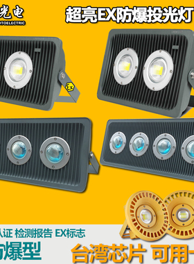 led防爆灯220v50w低压12V24隧道灯厂房加油站防爆100w200w投光灯