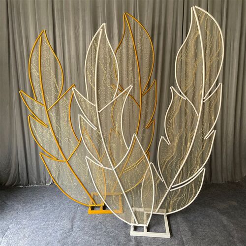 婚庆铁艺蕾丝f羽毛背景婚礼舞台装饰屏风路引欧式橱窗摆件酒店装