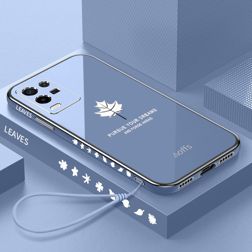oppok9x硅胶网红直边防摔枫叶