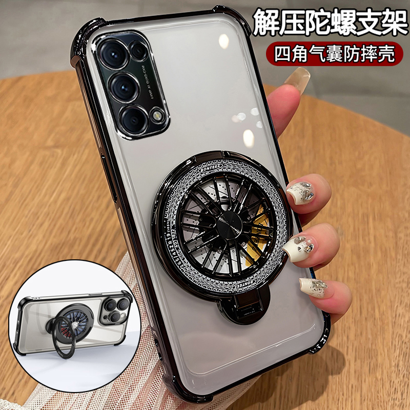 适用opporeno5手机壳reno5pro透明保护oppo硅胶套5G气囊全包边PEGM00防摔reon5软壳55g带支架PDSM男女por新款