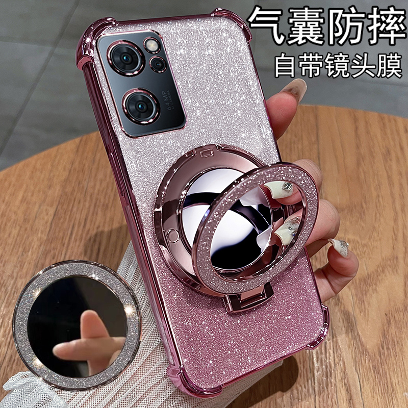 适用opporeno7手机壳reno7pro保护硅胶套5G镜头全包oppo气囊防摔por透明opopreno带镜子75g女款reon高级感