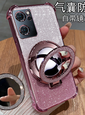 适用opporeno7手机壳reno7pro保护硅胶套5G镜头全包oppo气囊防摔por透明opopreno带镜子75g女款reon高级感