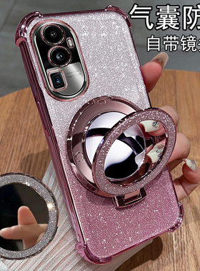 适用opporeno10手机壳reno10pro十保护oppo硅胶套镜头全包PHW110气囊防摔opporeon透明por软壳reon带镜子PHV