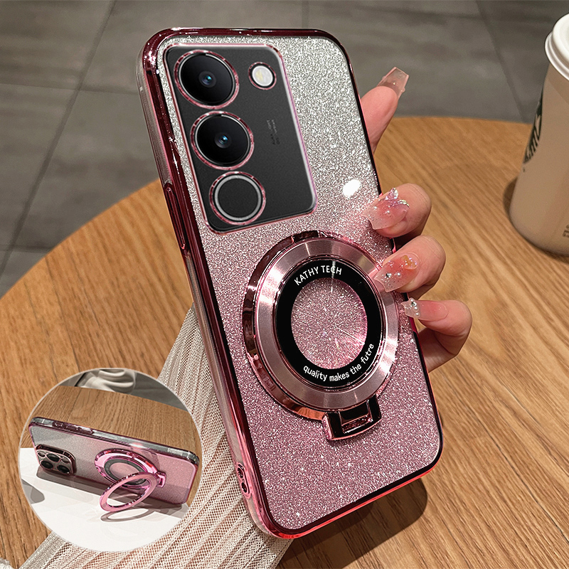 vivoS17硅胶透明软壳带支架新款