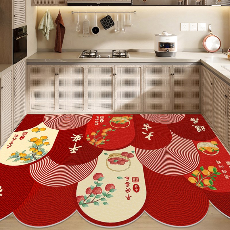 简约厨房地垫pvc防油防污防水防滑可擦免洗门口地毯家用加厚新居