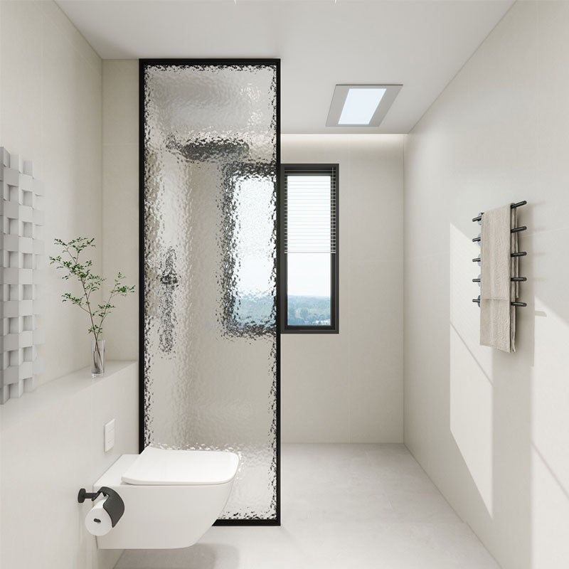 极窄铝合金钢化玻璃隔断淋浴房干湿分离半墙卫生间浴室屏风浴屏