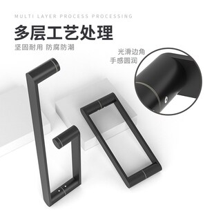 简约浴室玻璃门大拉手淋浴房门把手配件纯铜推拉门钢W化单孔浴移