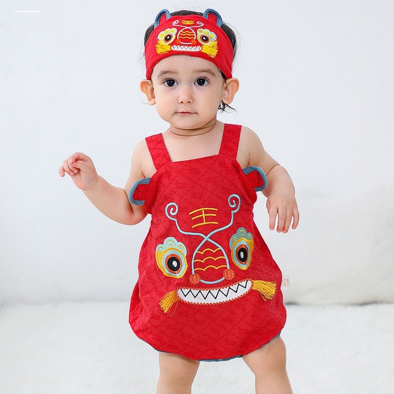 新生婴儿肚兜刺绣夏季薄款护肚脐围兜男女宝宝肚围大红色绣花