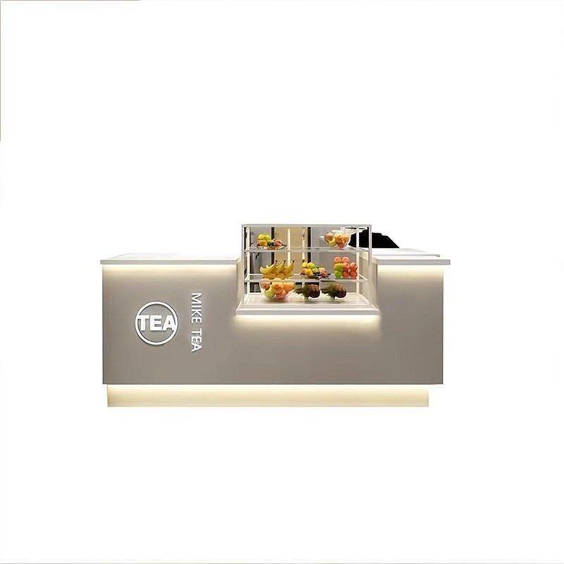 奶茶店吧台桌咖啡店前台接待台小型商用吧台桌奶茶店收银台转角柜