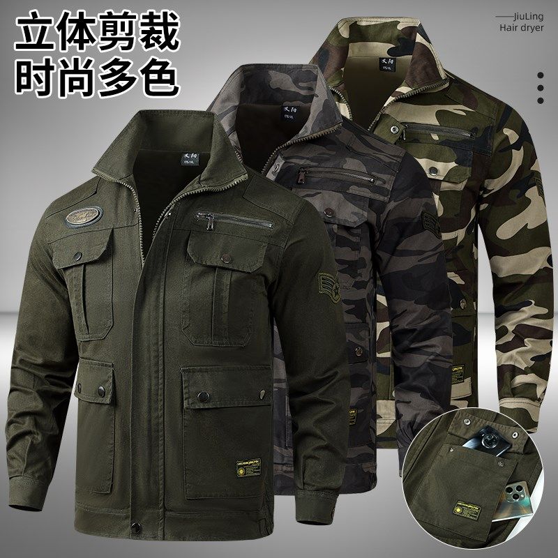 电焊工作服套装男防烫阻燃加厚春秋纯棉劳保服迷彩服工地耐磨工装
