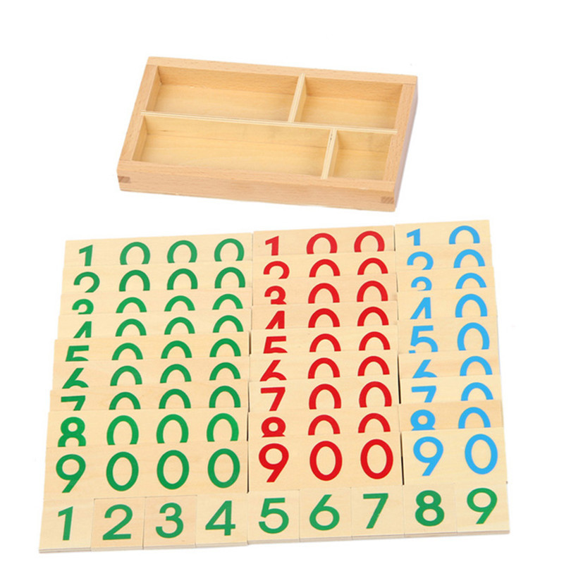 蒙氏蒙台梭利1-9000数字大卡片1-9000数字小卡片 木质数学教具