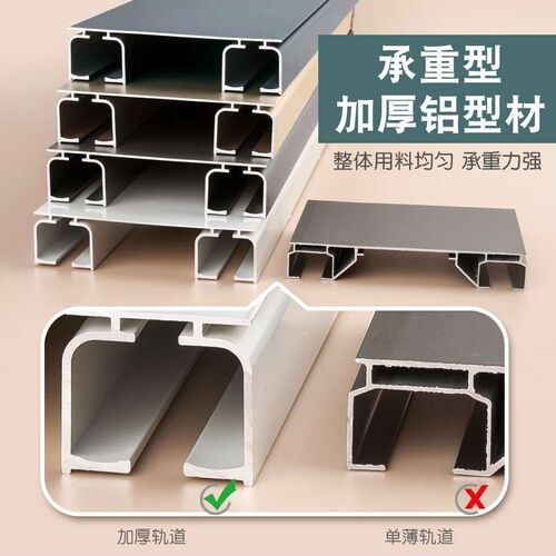 【新品】提罗籁雅铝合金窗帘轨道体双轨连道窗帘杆马杆滑道双滑轨