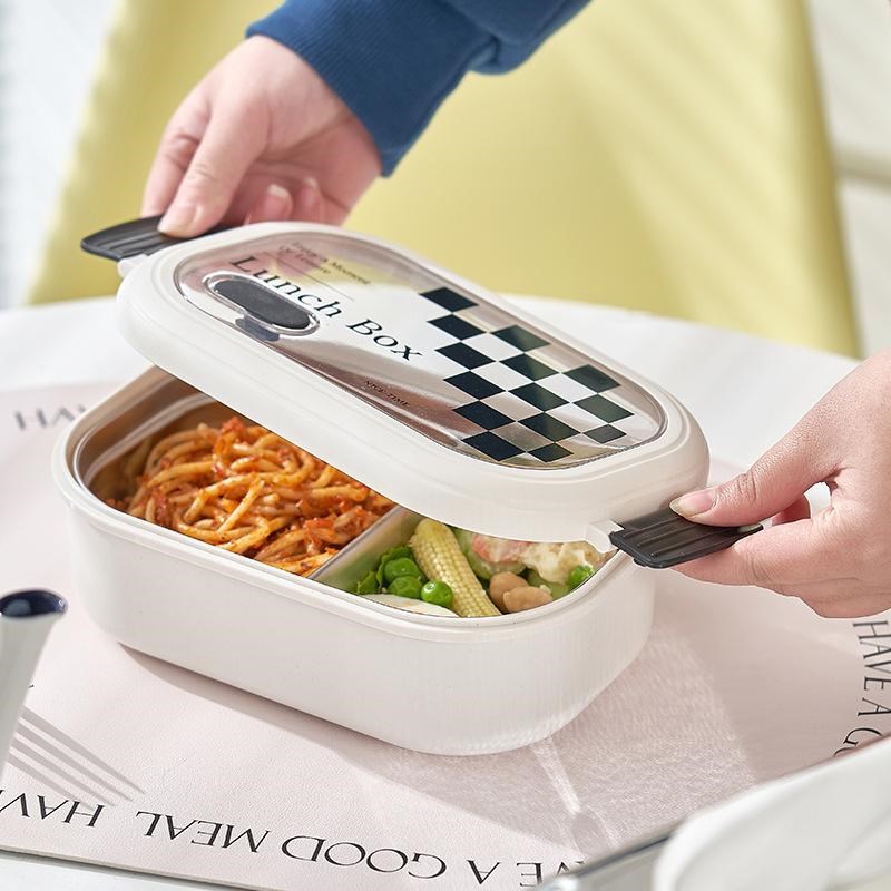 新品保温学生食堂分格不锈钢饭盒便当盒 分隔型上班族餐盒长方形
