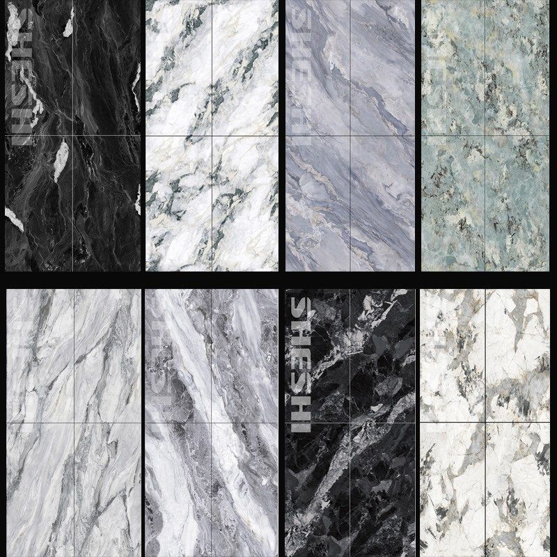 奢石连纹大板瓷砖仿大理石地板砖750x1I500绿色地砖卫生间墙蓝色
