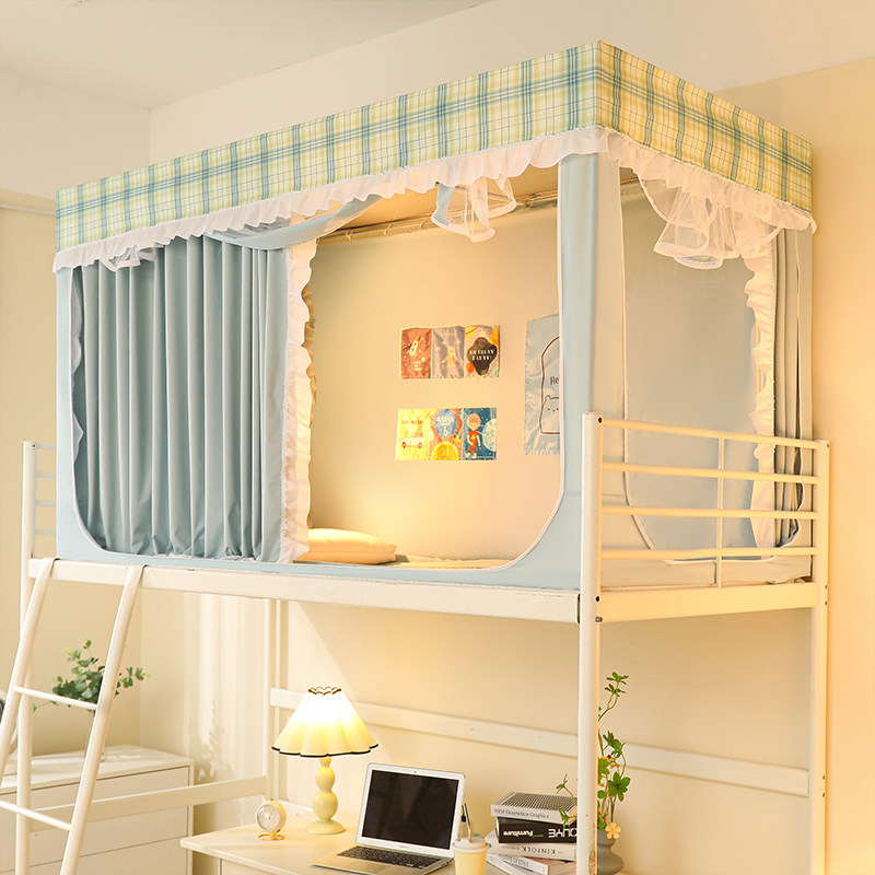 90x200床帘宿舍上铺学生可伸缩蚊帐强遮光一体式寝室0.9m加长加高