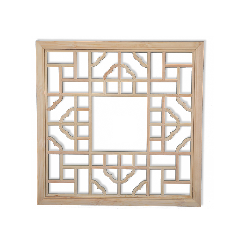 木雕中式仿古门窗实木花格方形花窗吊顶灯罩挂件玄关背景墙可定制