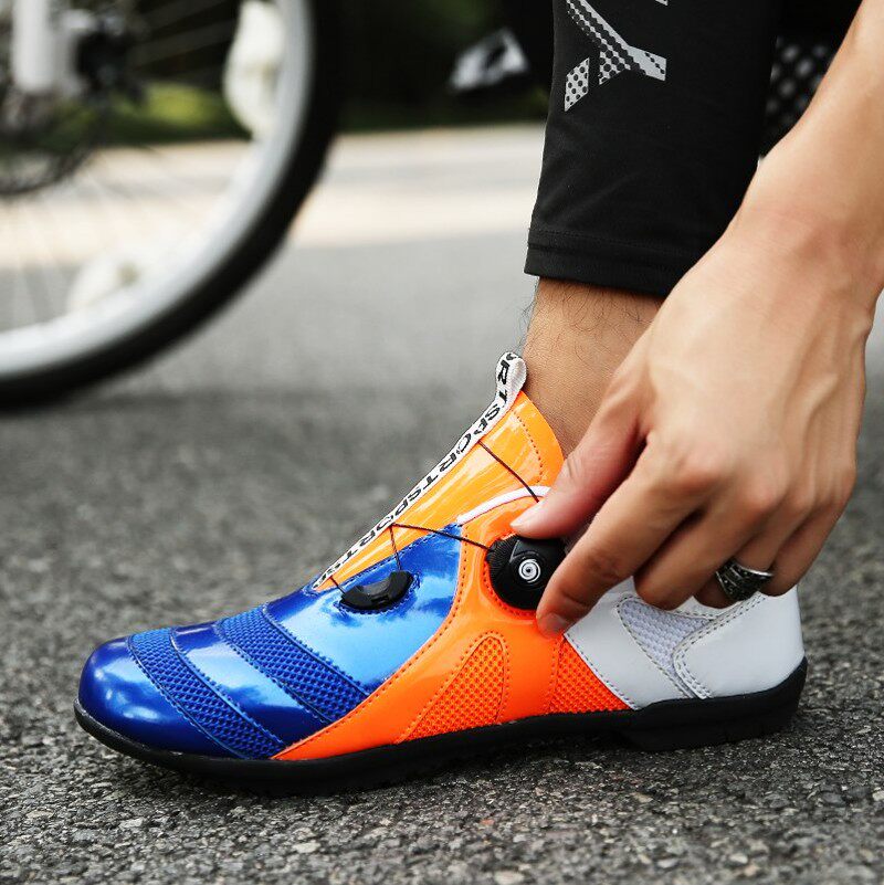 骑行鞋男女鞋密网透气飞织单车鞋非锁公路助力情侣无锁自行车鞋子