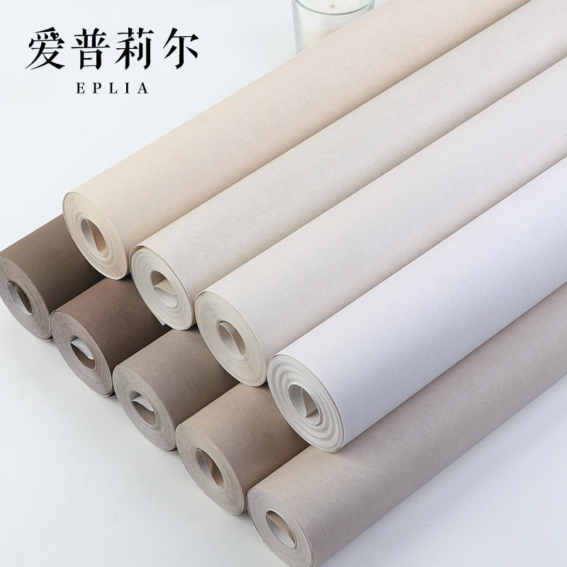 奶咖色奶茶色墙纸卡其色r纯色长纤无纺布卧室客厅背景墙壁纸米黄