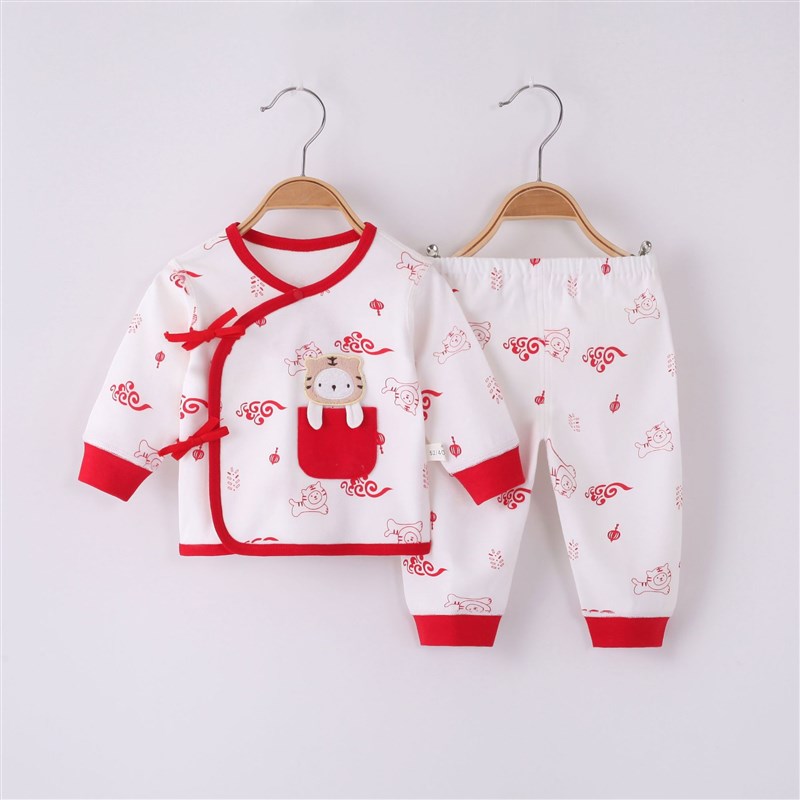 初生婴儿分体套装纯棉秋衣秋裤两件套刚初生宝宝内衣52码0-3个月