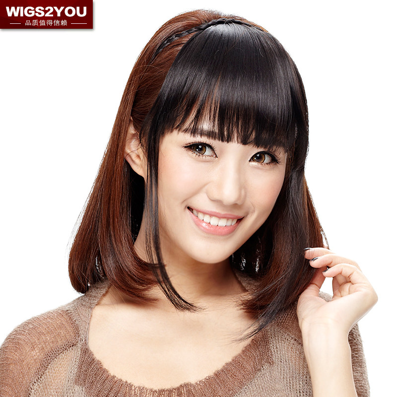 Wigs2yfou鬓角刘海假发片空气感刘海 无痕内卷齐薄刘海片 发箍留
