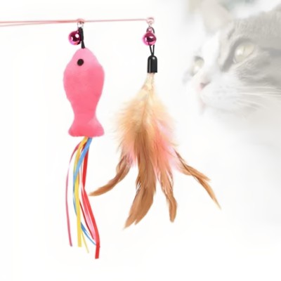 猫咪羽毛鱼形磨牙洁齿互动玩具