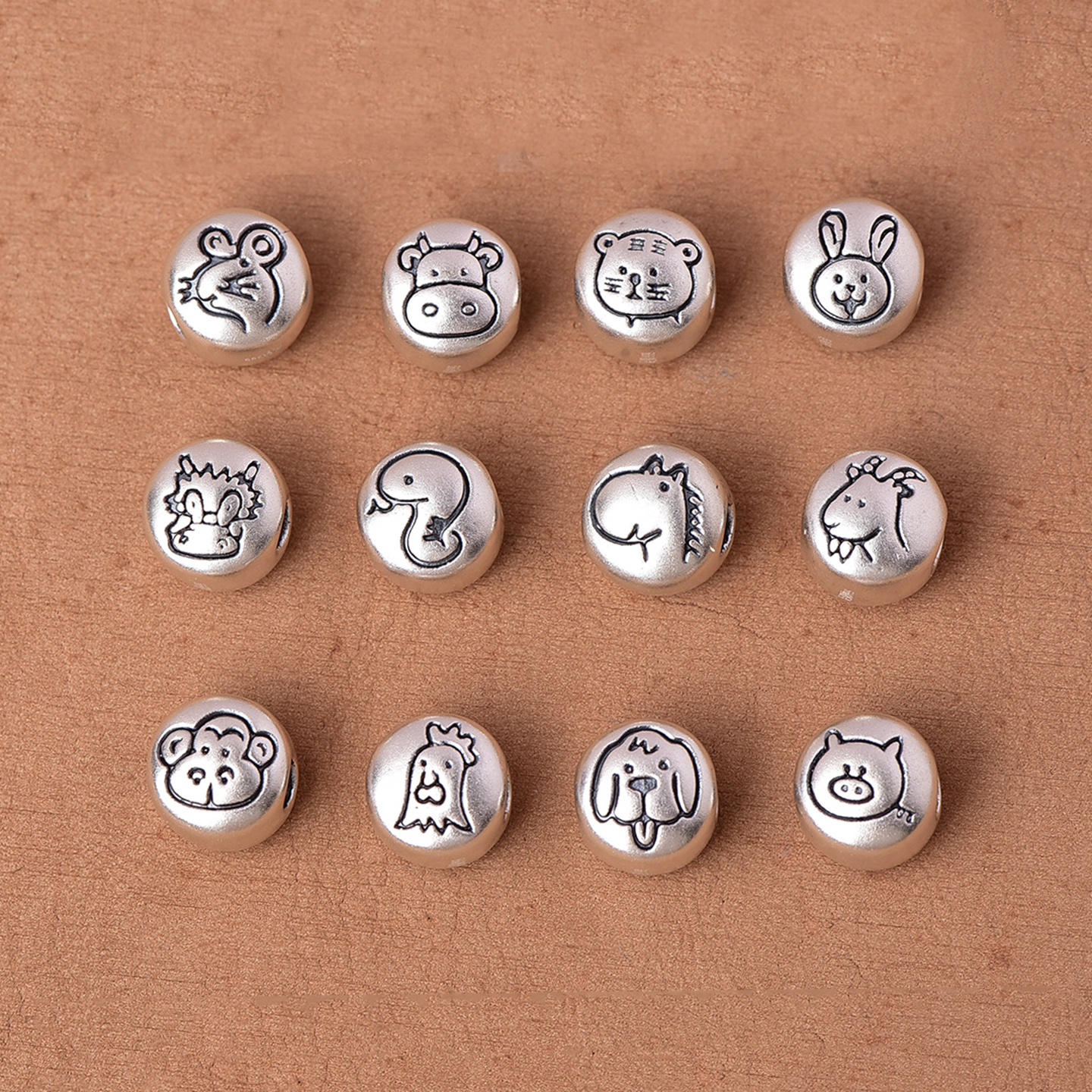 S999足银十二生肖散珠手串男女士