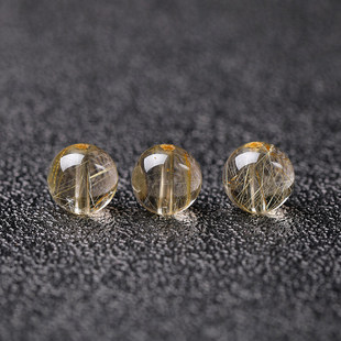 7A天然金发晶散珠子手串男女士手链diy手工配珠项链钛晶黄水晶