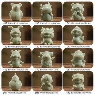 陶瓷十二生肖招财摆件鼠牛虎兔龙蛇马羊猴鸡狗猪吉祥物家居工艺礼