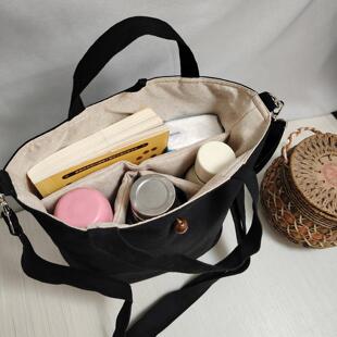 多格袋帆布包多隔层斜挎手提定制耐用加厚可携式收纳布包杯套水壶