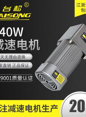 台松140W微型交流异步齿轮调速定速减速电机可逆控制马达220V380V