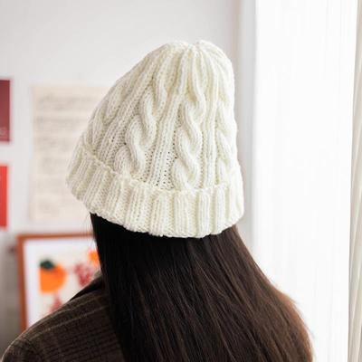 手工DIY毛线编织纯色帽子材料包新手初学送男友女友保暖自己织