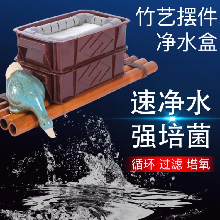 圆形玻璃鱼缸过滤器小型三合一上置过滤盒陶瓷缸滴流盒瀑布静音净