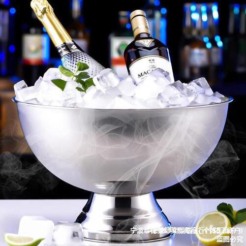 直销加厚不锈钢香槟盆冰桶酒吧冰粒冰镇冰酒啤酒红酒冰块冰的