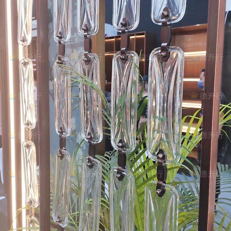 直销不锈钢钛金水晶玻璃屏风简约玄关售楼处金属隔断酒店欧式镂空