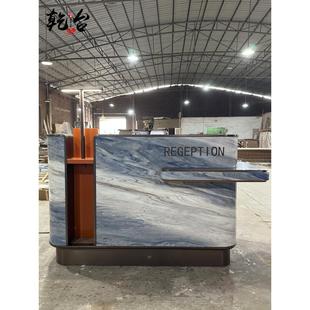 大理石异形服务台烤漆公司前台接待台吧台收银台柜台简约现代定制
