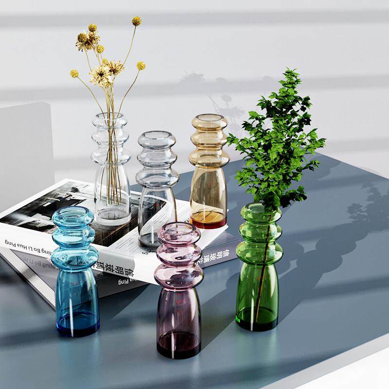创意手作复古彩色玻璃插花瓶葫芦水培花器装饰摆件民宿网红店装饰,家居饰品,花瓶,淘宝优惠券,粉丝福利购,淘宝优惠卷