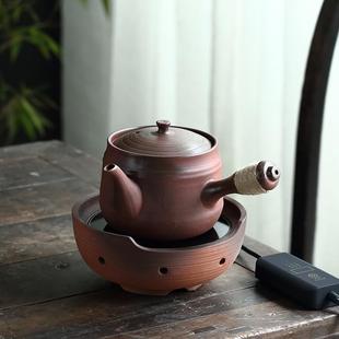 老岩泥煮茶壶大容量煮白茶陶壶侧把壶烧水壶电陶炉煮茶器 日式