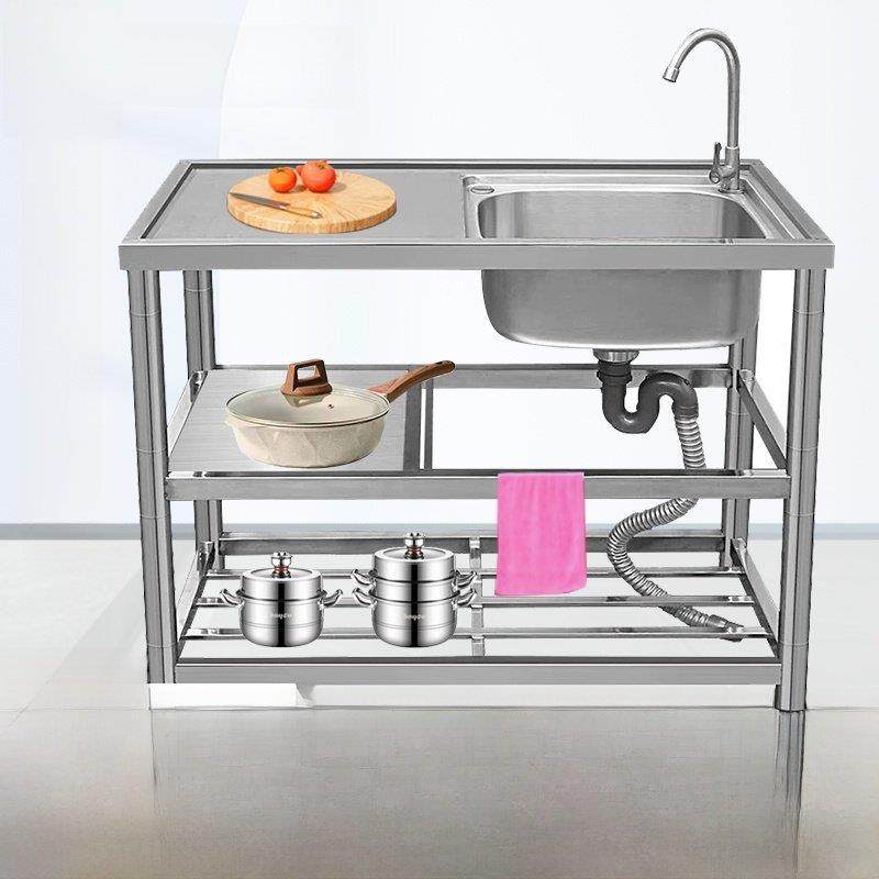 不锈钢水槽洗手盆厨房家用支架台面集成洗手盆大单水槽洗手盆双水