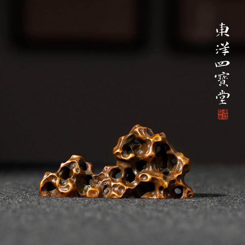 青铜器两峰太湖石笔搁 仿古毛笔搁文房四宝用摆件多功能镇纸镇尺,文具电教/文化用品/商务用品,笔架,淘宝优惠券,粉丝福利购,淘宝优惠卷