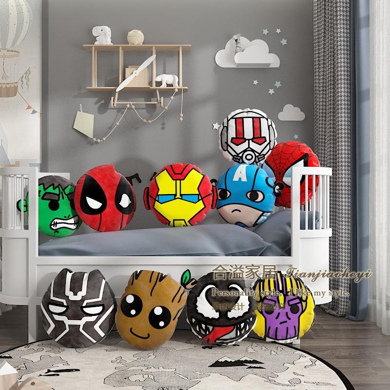 漫威抱枕蜘蛛侠钢铁小学生抱枕午睡枕男生睡觉儿童房床上靠垫车上