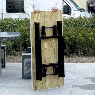 长方形桌可折叠吃饭桌出租屋折叠桌矮小餐桌折叠小桌子家用小饭桌