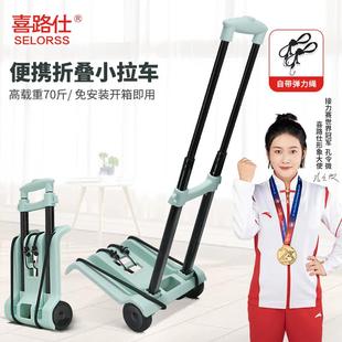 迷你车 折叠购物拖车小推车二轮小拉车家用买菜手拉车可放进背包