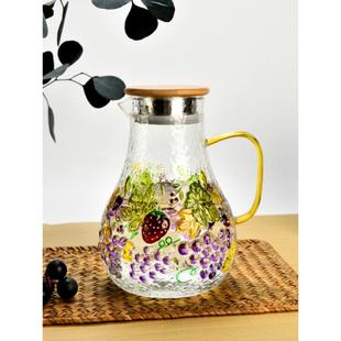 弗莱文茨冷水壶凉水壶家用玻璃耐高温凉白开果茶泡茶壶大容量