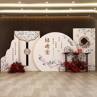 结婚kt板定制订婚宴背景墙出阁答谢宴现场装饰酒店婚礼留影区布置